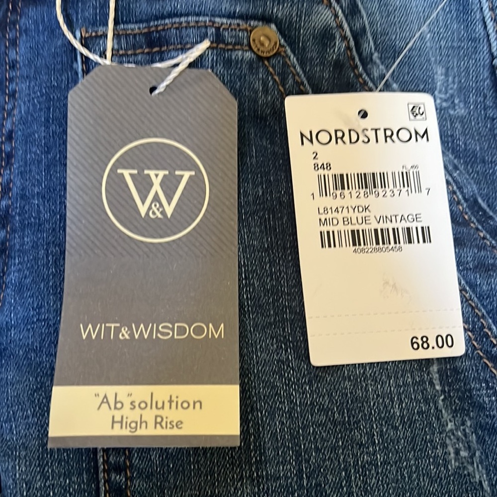 Wit & Wisdom Women’s Blue Denim Utility Shorts Nwt New Size 8 - Picture 4 of 8